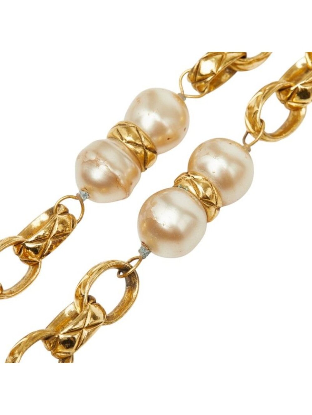 Chanel Chain Necklace Gold Faux Pearl Plated - Picture 6 of 7